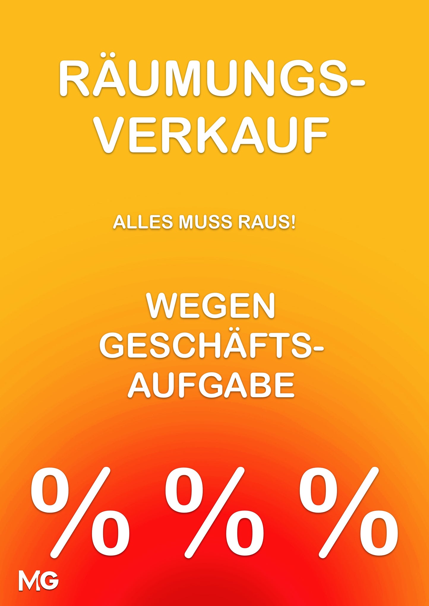 Räumungsverkauf wegen Geschäftsaufgabe