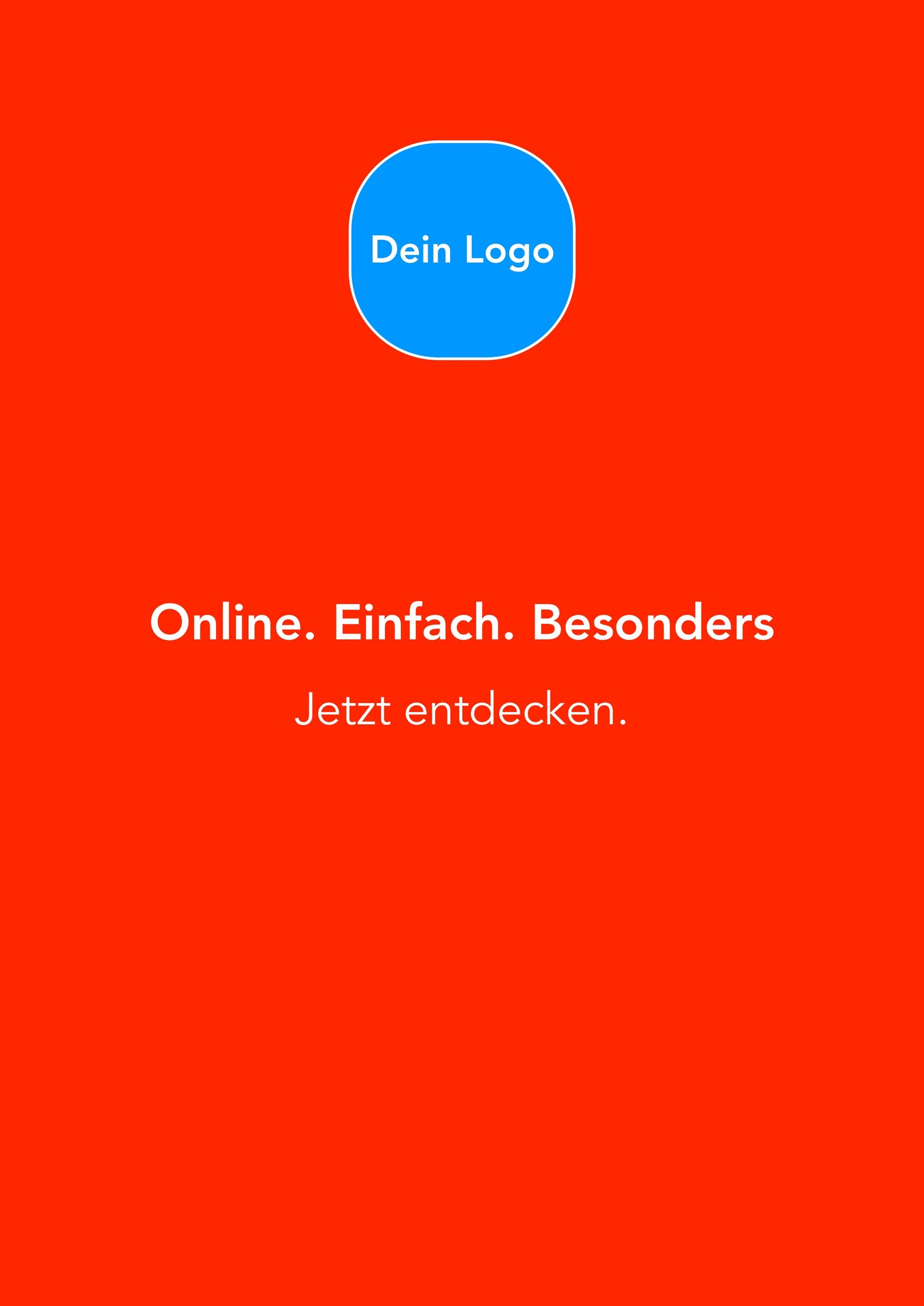 Werbeplakat „Online. Einfach. Besonders.“ – DIN A4