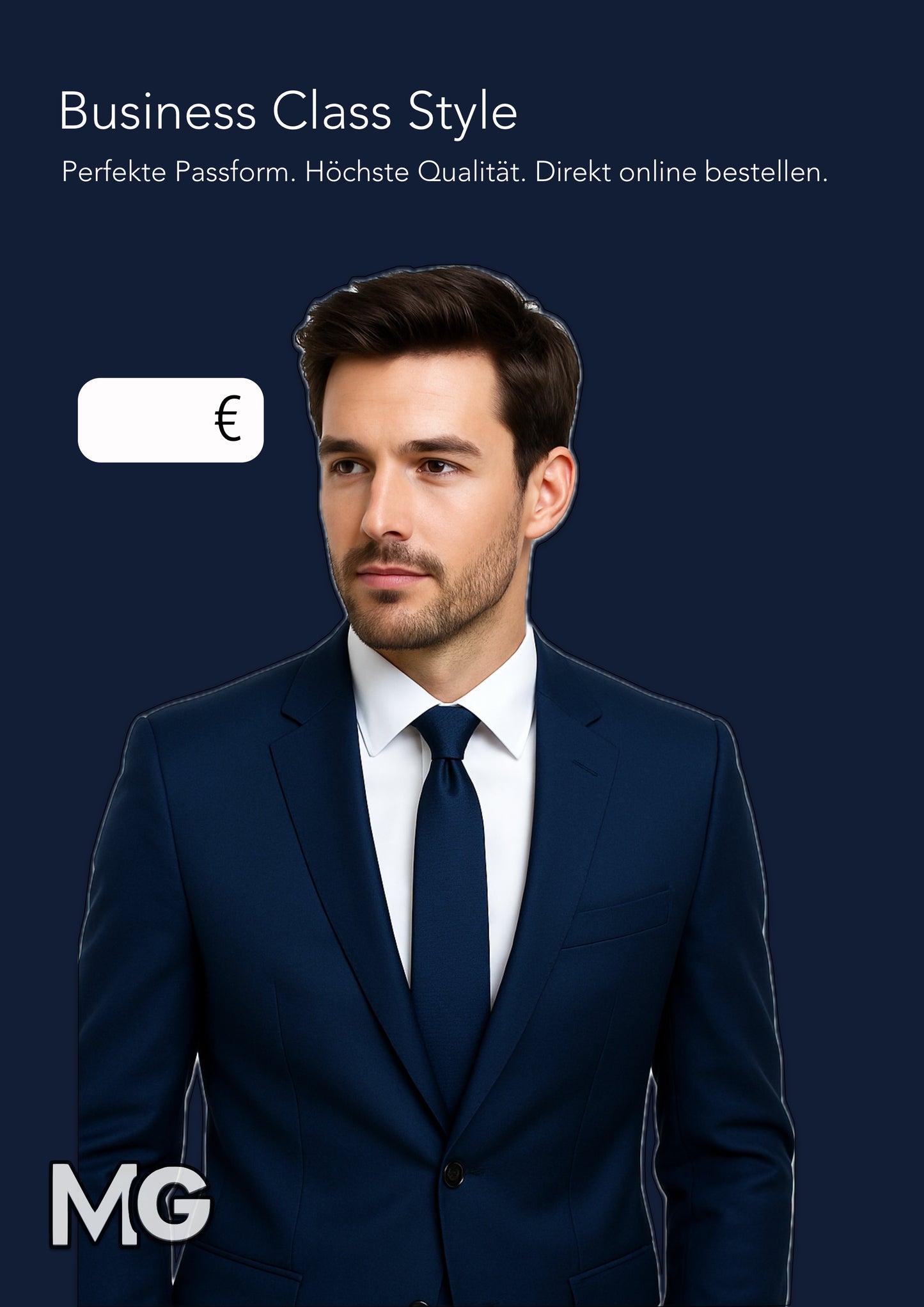 DIN A4 MediaGalaxy Business — Eleganter Herrenanzug in Navy Blau – Zeitlos & Stilvoll