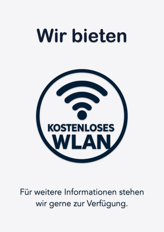 DIN A4 Werbeplakat „Kostenloses WLAN“ – Sofort-Download