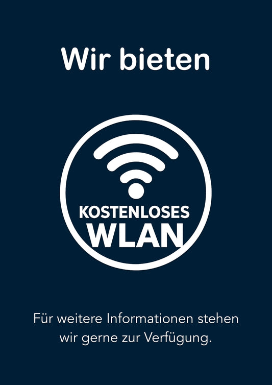 DIN A4 Werbeplakat „Kostenloses WLAN“ – Sofort-Download