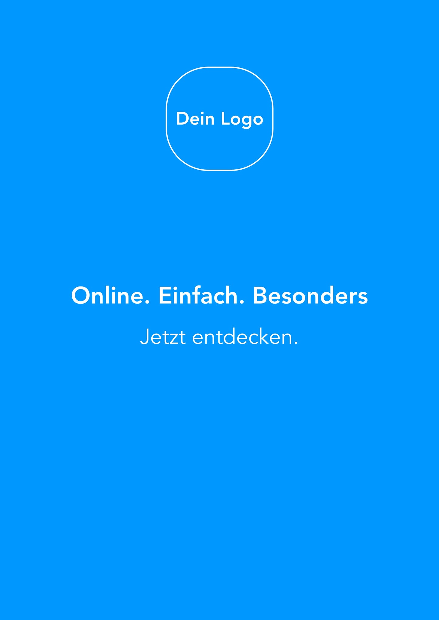 Werbeplakat „Online. Einfach. Besonders.“ – DIN A4