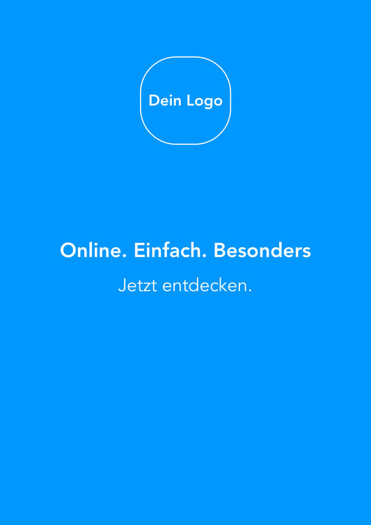 Werbeplakat „Online. Einfach. Besonders.“ – DIN A4