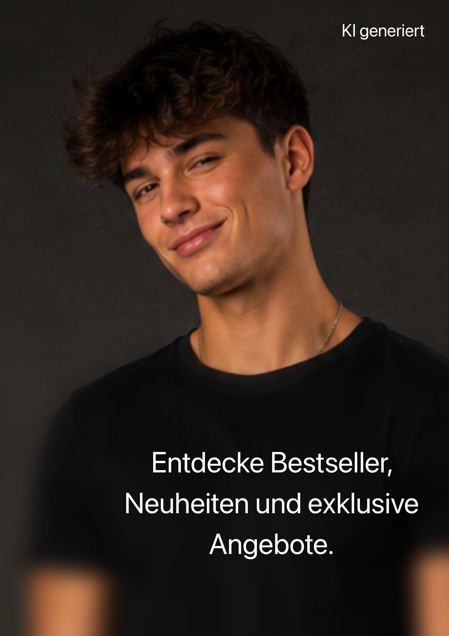 Werbeplakat „Entdecke Bestseller, Neuheiten und exklusive Angebote.“ – DIN A4