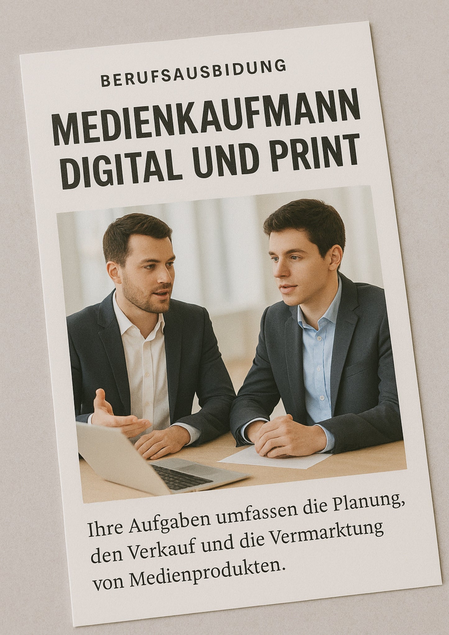 KI basiertes Werbeplakat — Medienkaufmann Digital & Print